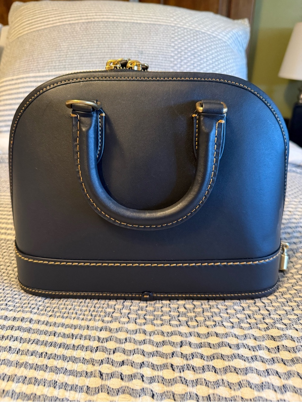 Coach Black Leather Revel Dome Satchel with Gold Hardware - Picture 2 of 8